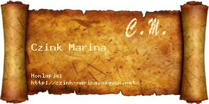 Czink Marina névjegykártya